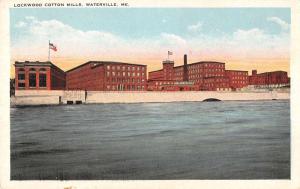 Waterville Maine birds eye view Lockwood Cotton Mills antique pc Z21368