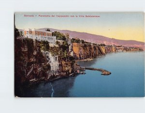 Postcard Panorama dal Cappuccini con la Villa Soldatenkow Sorrento Italy