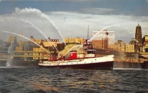 Fire Boat Demonstration on Puget Sound Seattle, Washington, USA Fire Related ...