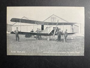 Mint RPPC Postcard Airplane Avro Biplane Salisbury Plane T L Fuller