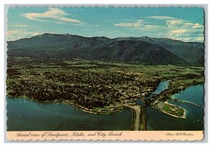 Postcard ID Landpoint Idaho & City Beach Continental Aerial View Card 