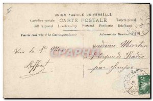 Postcard Old Woman Harp