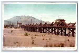 El Paso Texas TX Postcard Lower International Bridge c1920's Antique