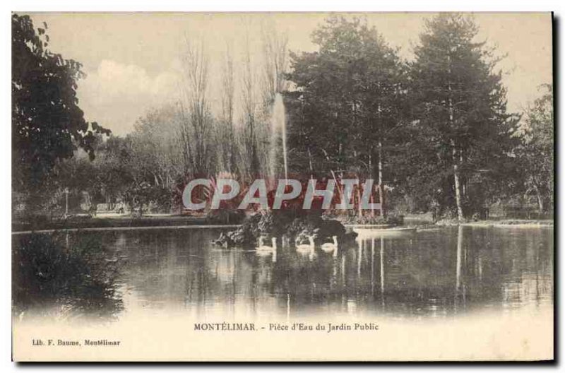 Postcard Montelimar Old Piece of water of the public garden