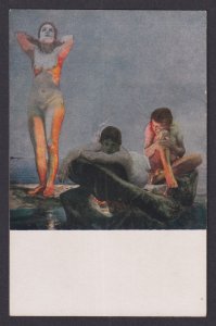Vinatge postcard GERMANY Painting Max Klinger Blaue Stunde Blue Hour
