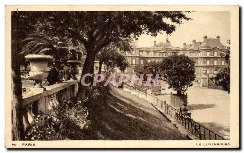 Paris - 6 - Garden of Luxembourg - Illustration - Old Postcard