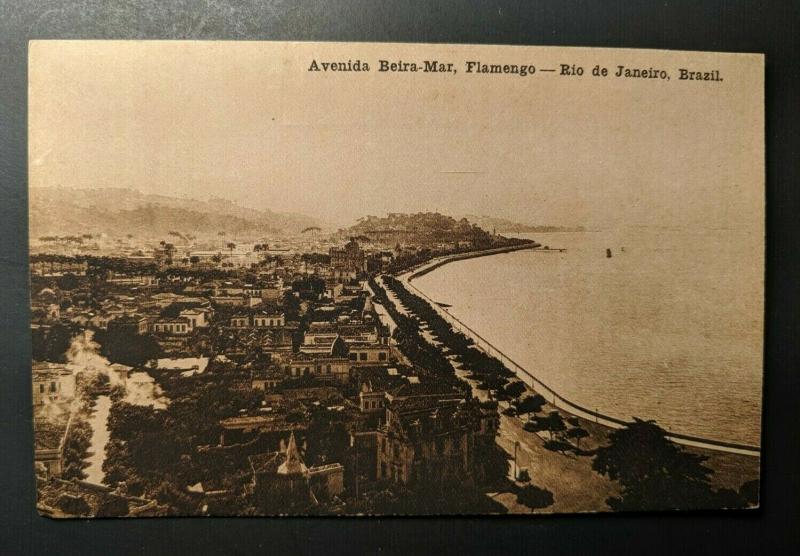 Mint Vintage Rio De Janeiro Avenida Beira Mar Brazil Real Picture Postcard 