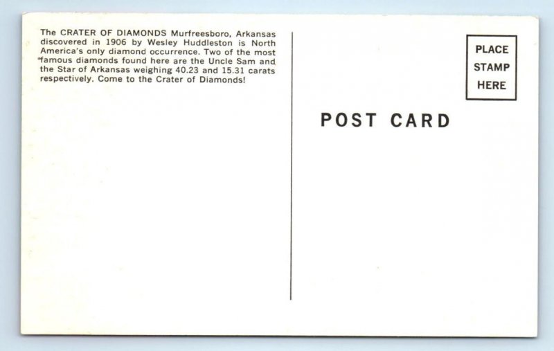 MURFREESBORO, Arkansas AR ~ Cross Section CRATER of DIAMONDS Roadside  Postcard