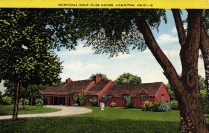 PC GOLF, OHIO, HAMILTON, MUNICIPAL GOLF CLUB HOUSE, Vintage Postcard (b45769)