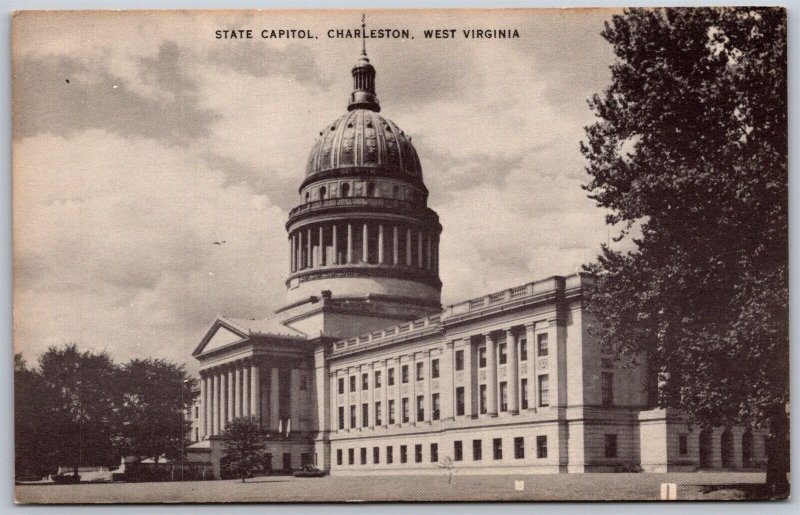 Vtg Charleston West Virginia WV State Capitol 1940s Mayrose Co Postcard