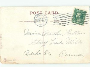 Pre-Linen Comic DOG GUARDING HIS PROPERTY AB8348