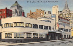 Greyhound Bus Terminal Cincinnati, Ohio, USA Bus Stations 1943 Missing Stamp 