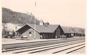 Lake Louisa Aberta Canada Train Station Real Photo Vintage Postcard AA56256