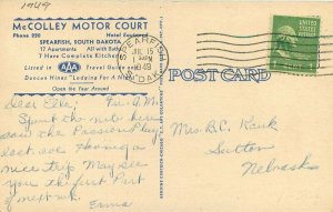 McColley Motor Court Spearfish South Dakota Teich Roadside Postcard 20-3922