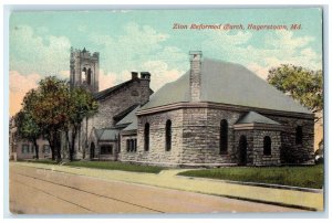 c1910's Zion Reformed Church Exterior Roadside Hagerstown Maryland MD Postcard