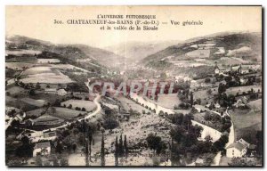 Old Postcard The Auvergne Picturesque Chateauneuf les Bains general view and ...