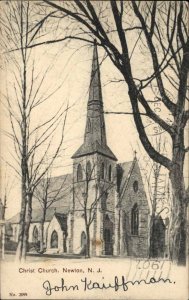 Newton New Jersey NJ Christ Church c1910 Vintage Postcard