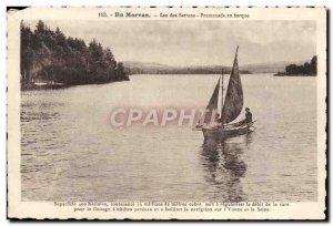 Old Postcard En Morvan Lac Des Settions Boat Trip boat