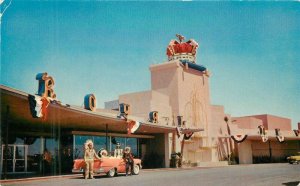 Nevada Las Vegas Royal Nevada Hotel auto Indian 1950s Postcard Crocker 22-6913