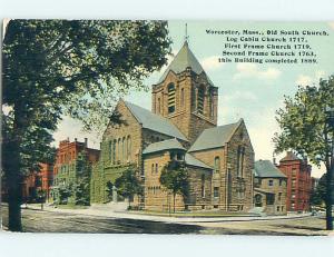 Unused Divided-Back CHURCH SCENE Worcester Massachusetts MA L5131