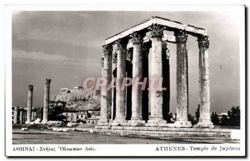 Old Postcard Athens Greece Temple of Jupiter Jupiteur