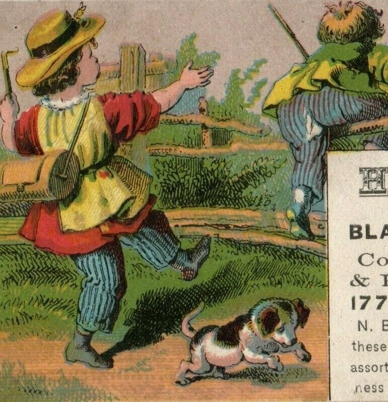 1880's H. Elliott Blank Books Paper Co. Zanesville, OH Children & Puppy Dog P173