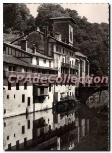 Postcard Old Saint Jean Pied de Port Basque houses on the Nive and the Bridge...