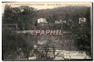 Old Postcard Chennevieres Sur Marne Bord De Marne and Coteaux De Chennevieres