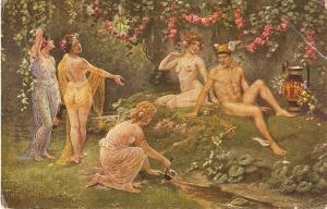 \Hermes and the Nymphs\ Fine Art German Postcard