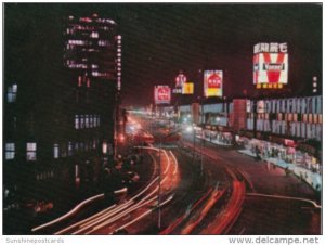 Taiwan Taipei Downtown Chung Hwa Road At Night