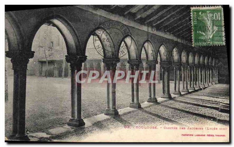 Postcard Old Toulouse Cloister of the Jacobins Lycee