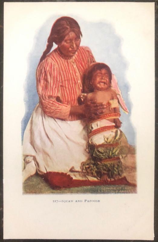 Mint USA PPC Picture Postcard Native American Squaw Indian & Pappose