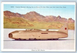 1940 Salt Lake City Utah Postcard Captain Eyston's Racing Car Bonneville Flats