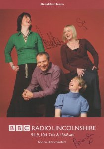 Amanda & Breakfast Team BBC Radio Lincolnshire Hand Signed Photo