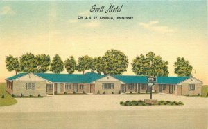 Oneida Tennessee Scott Motel roadside McQuiddy Printing Postcard 22-539