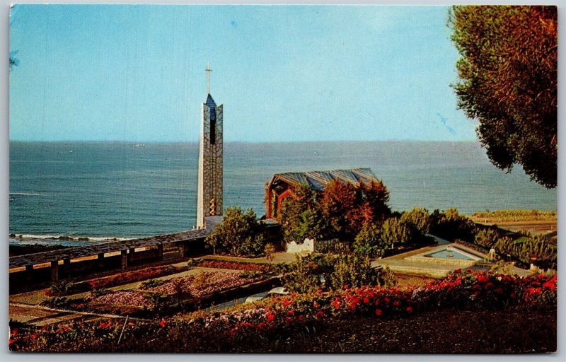 Vtg Portuguese Bend California Wayfarers Chapel Church of New Jerusalem Postcard