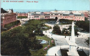 Argentina Buenos Aires Plaza de Mayo  Vintage Postcard C066