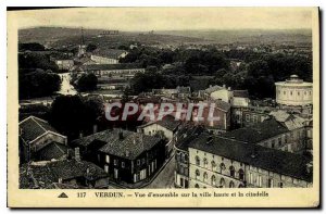 Old Postcard Verdun overview of the Upper Town and the Citadel