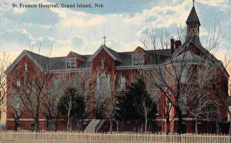 St Francis Hospital Grand Island Nebraska 1910c postcard