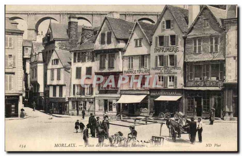 Old Postcard Morlaix Place De Viarmes Old Houses