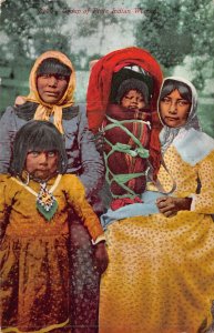 ALASKA INDIAN NATIVE AMERICAN FAMILY-CHILD-PAPOOSE-WOMEN~1910s MITCHELL POSTCARD