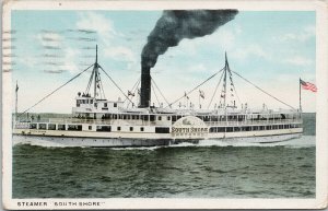 Steamer 'South Shore' MA Mass Ship Postcard E75