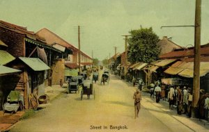 siam thailand, BANGKOK, Unknown Street Scene (1910s) Postcard