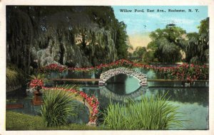 VINTAGE POSTCARD WILLOW POND EAST AVENUE ROCHESTER NEW YORK MAILED IN 1930