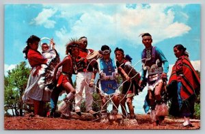 Navajo Family Native American Indian  Hoop Dance    Postcard