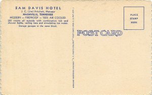 Nashville Tennessee 1940s Postcard Sam Davis Hotel