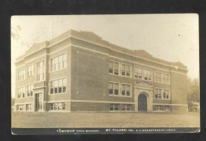 RPPC MOUNT MT. PULASKI ILLINOIS HIGH SCHOOL VINTAGE REAL PHOTO POSTCARD