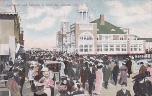 Boardwalk And Entrance To Steel Pier Atlantic City New Jersey 1908