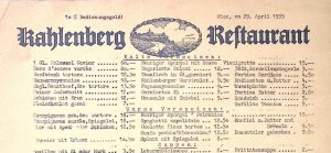 1955 KAHLENBERG RESTAURANT MENU VIENNA AUSTRIA LARGE SIZED  Z5556