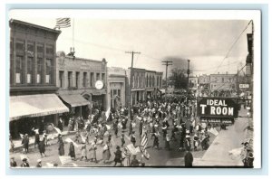 c1910 Crystal Lake Illinois IL Downtown July 4th Parade RPPC Photo Postcard